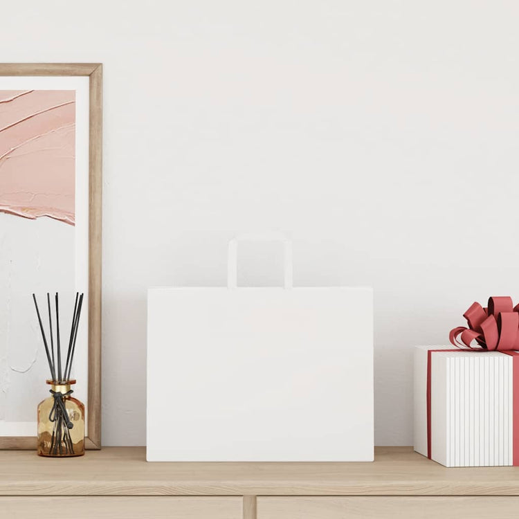 VidaXL sacs en papier 50 pcs avec poignées 32x17x25 cm blanc