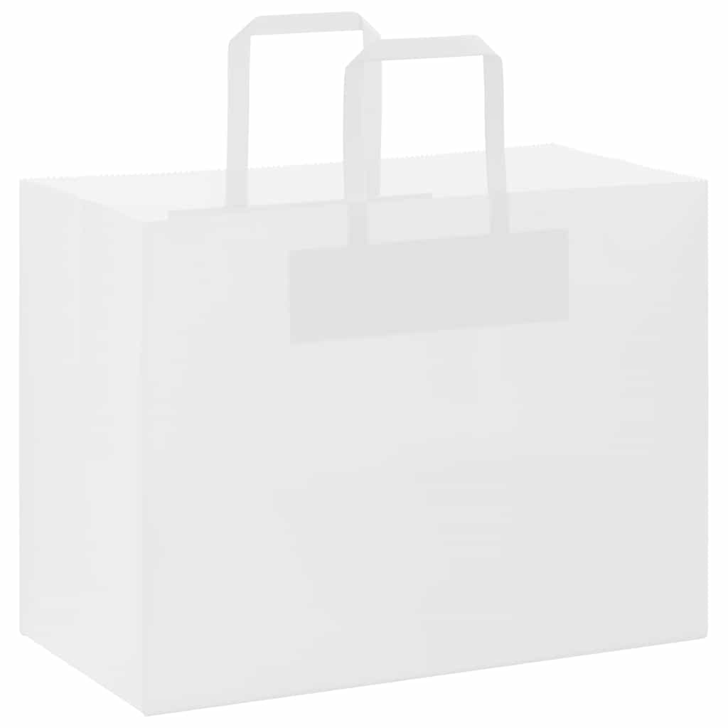 VidaXL sacs en papier 50 pcs avec poignées 32x17x25 cm blanc