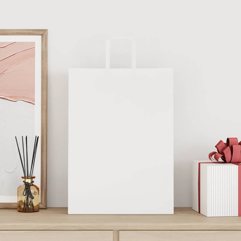 VidaXL sacs en papier 50 pcs avec poignées 32x17x44 cm blanc