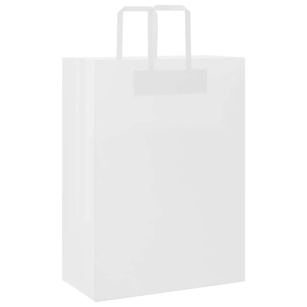 VidaXL sacs en papier 50 pcs avec poignées 32x17x44 cm blanc