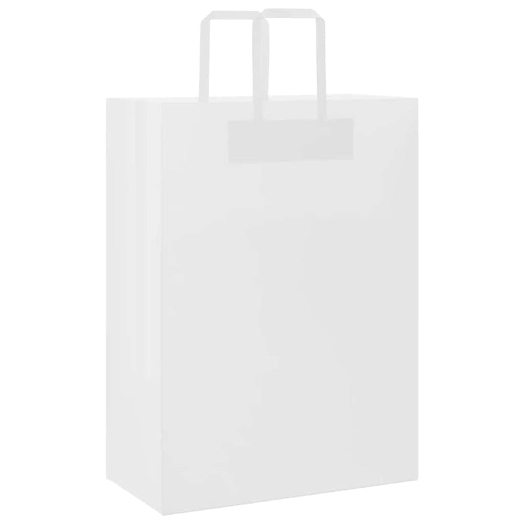 VidaXL sacs en papier 50 pcs avec poignées 32x17x44 cm blanc