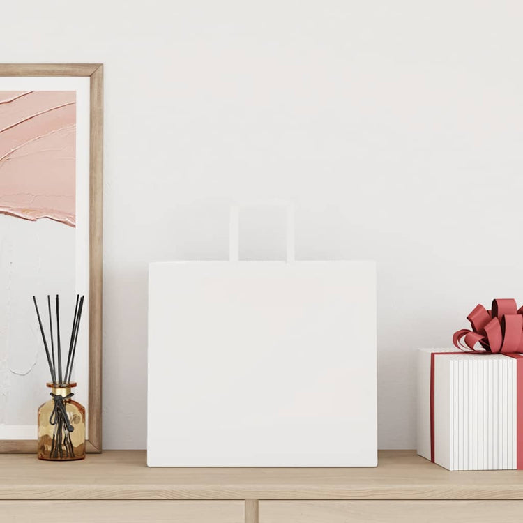 VidaXL sacs en papier 50 pcs avec poignées 32x22x28 cm blanc