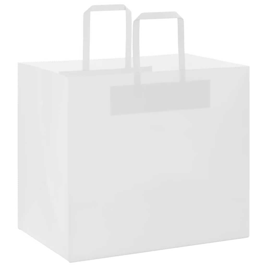 VidaXL sacs en papier 50 pcs avec poignées 32x22x28 cm blanc
