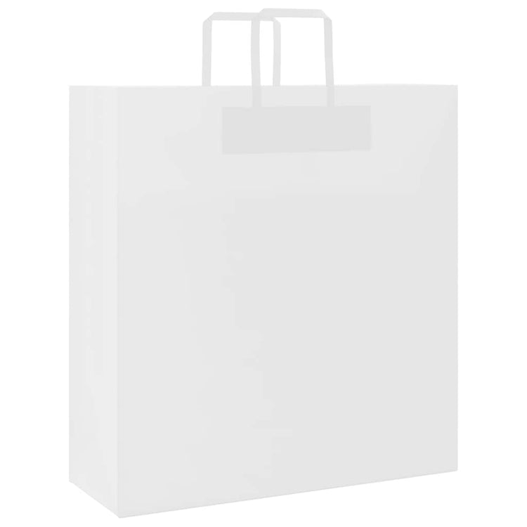 Vidaxxl sacs en papier 50 pcs avec poignées 45x17x48 cm blanc