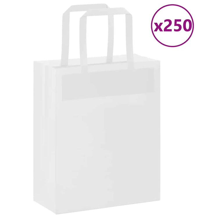 VidaXL sacs en papier 250 pcs avec poignées 18x8x22 cm blanc