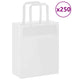 VidaXL sacs en papier 250 pcs avec poignées 18x8x22 cm blanc