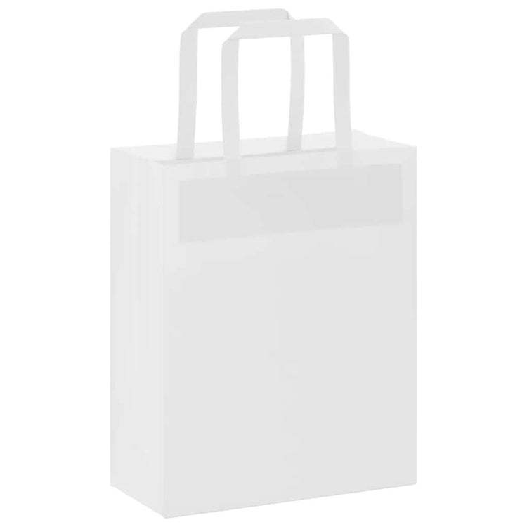 VidaXL sacs en papier 250 pcs avec poignées 18x8x22 cm blanc