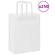 VidaXL sacs en papier 250 pcs avec poignées 21x11x28 cm blanc