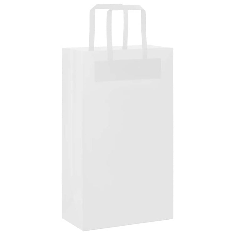 VidaXL sacs en papier 250 pcs avec poignées 21x11x36 cm blanc