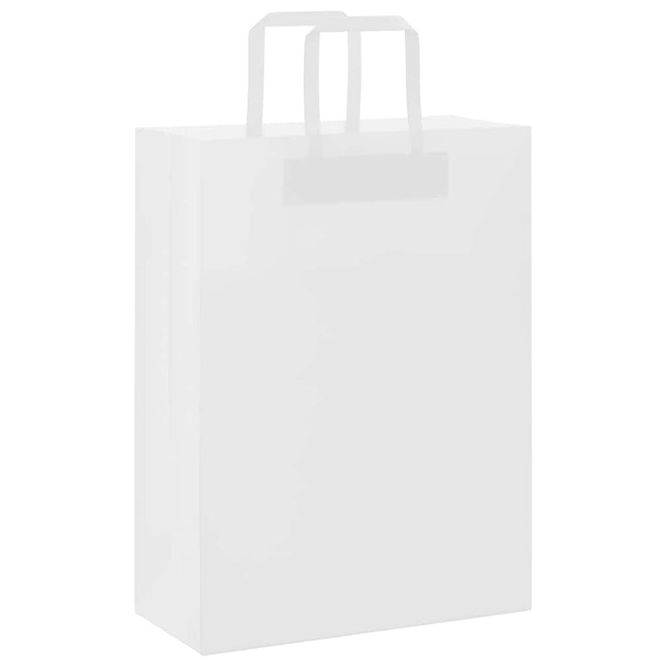 VidaXL sacs en papier 250 pcs avec poignées 26x12x35 cm blanc