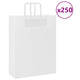 VidaXL sacs en papier 250 pcs avec poignées 32x12x42 cm blanc