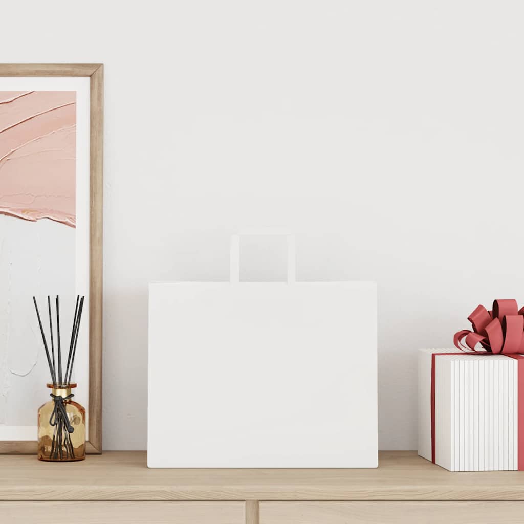 VidaXL sacs en papier 250 pcs avec poignées 32x22x24 cm blanc