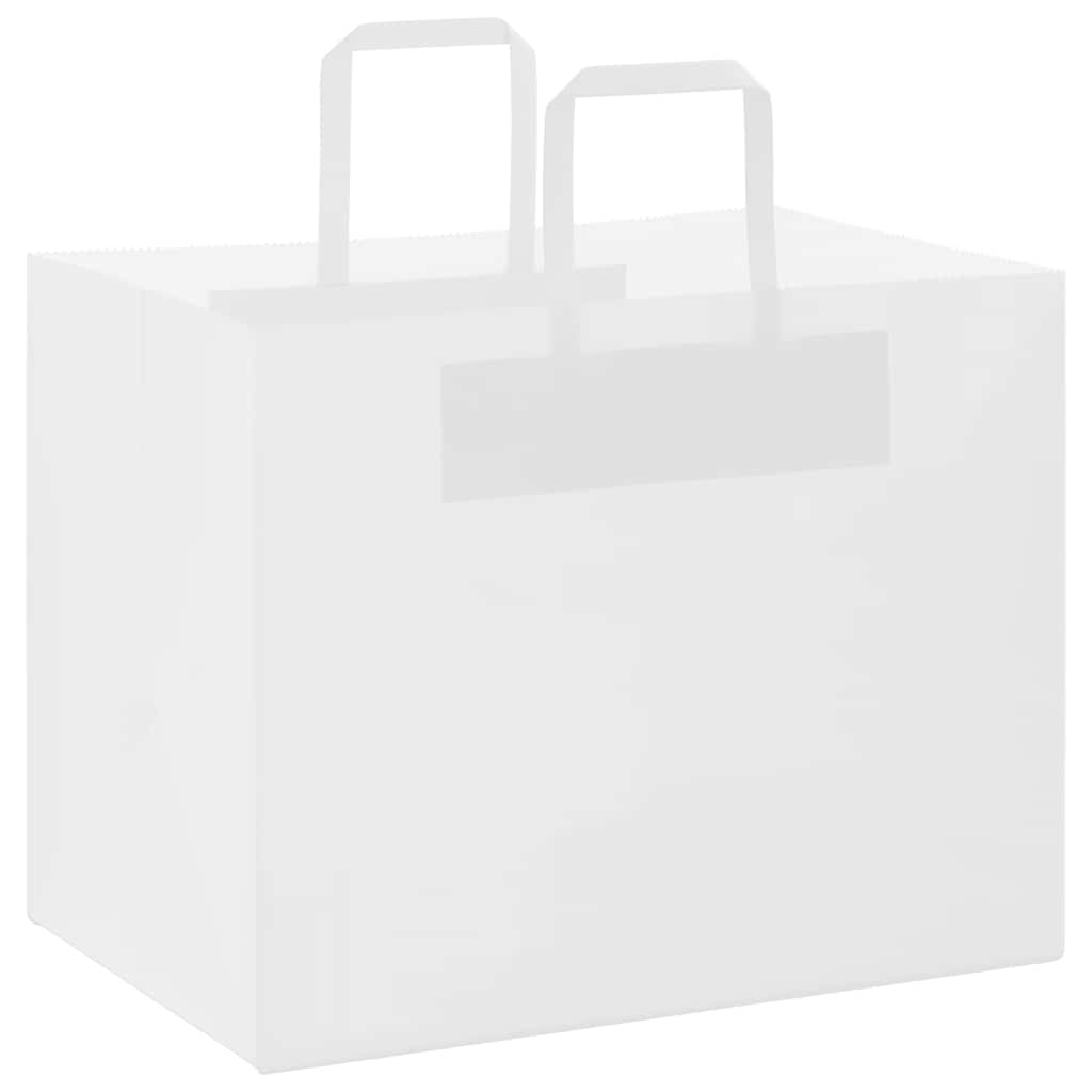 VidaXL sacs en papier 250 pcs avec poignées 32x22x24 cm blanc