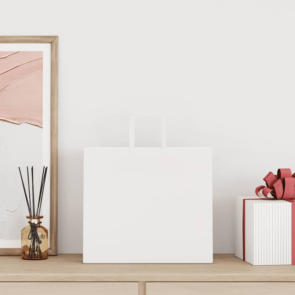 VidaXL sacs en papier 250 pcs avec poignées 32x22x28 cm blanc