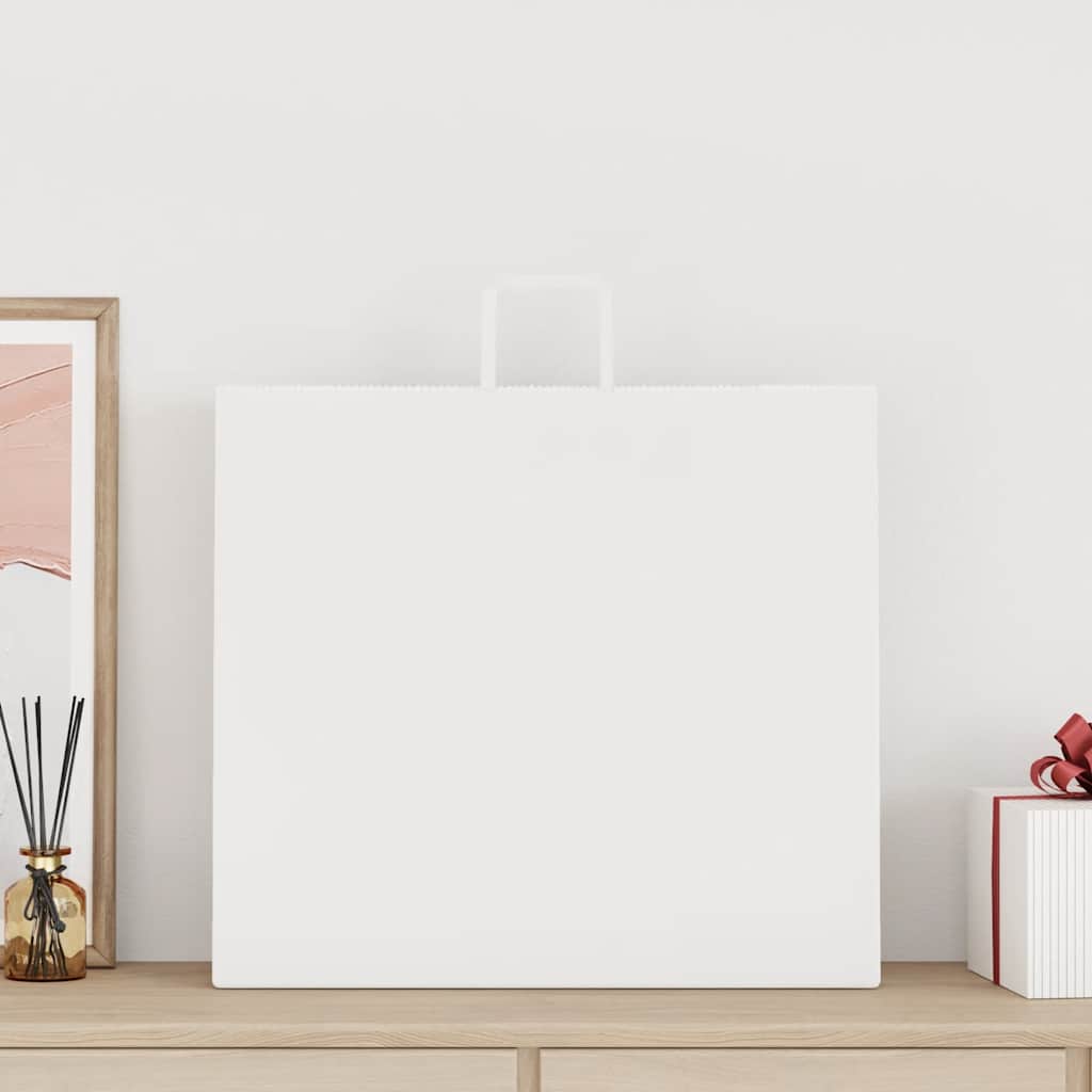 VidaXL sacs en papier 250 pcs avec poignées 54x15x49 cm blanc