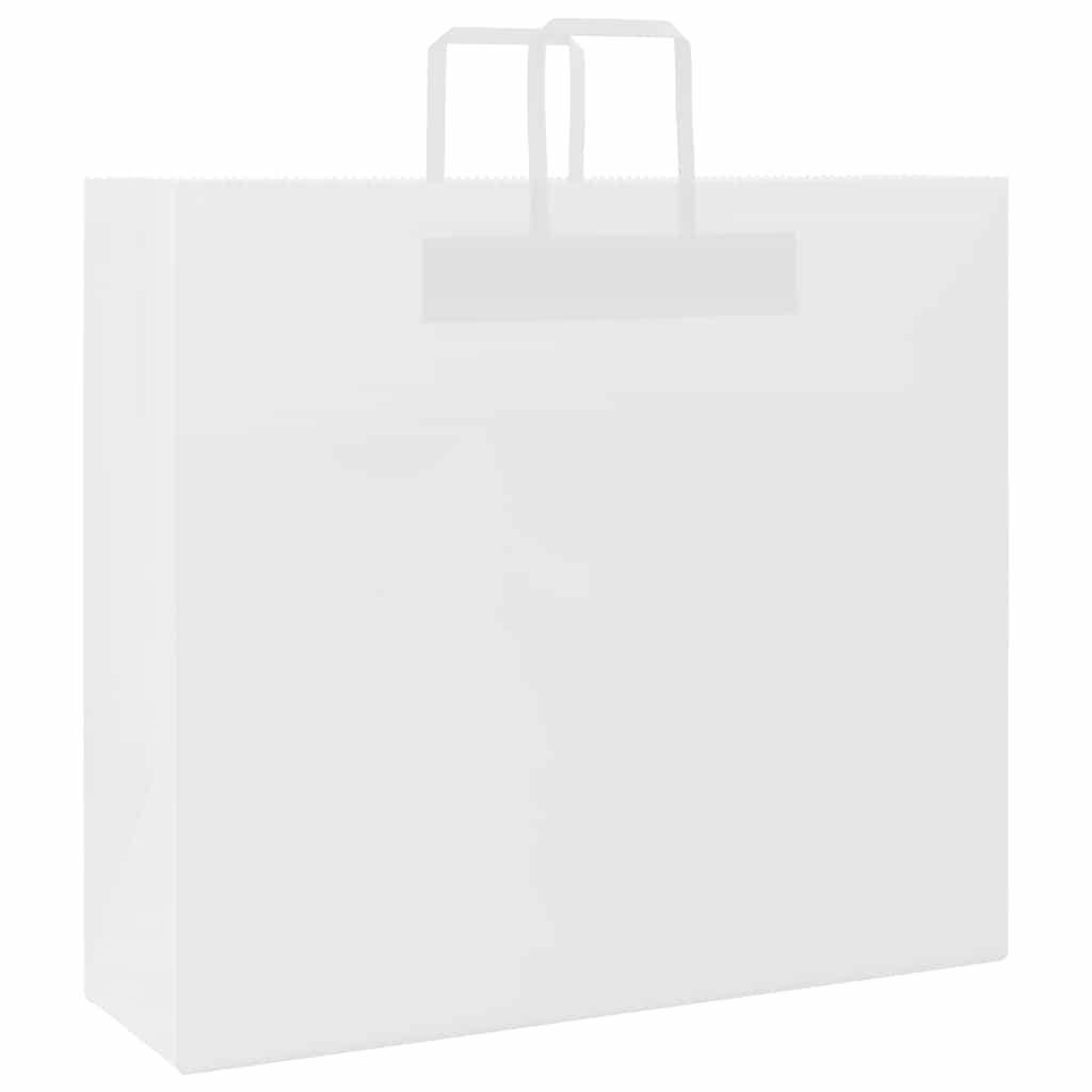 VidaXL sacs en papier 250 pcs avec poignées 54x15x49 cm blanc