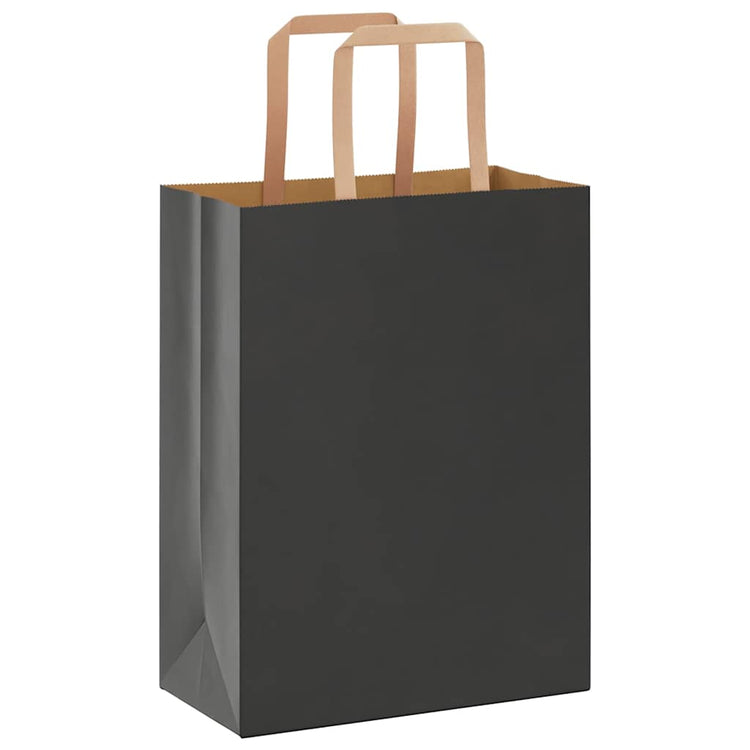 VidaXL sacs en papier 250 pcs avec poignées 21x11x28 cm noir