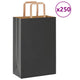 VidaXL sacs en papier 250 pcs avec poignées 21x11x31 cm noir