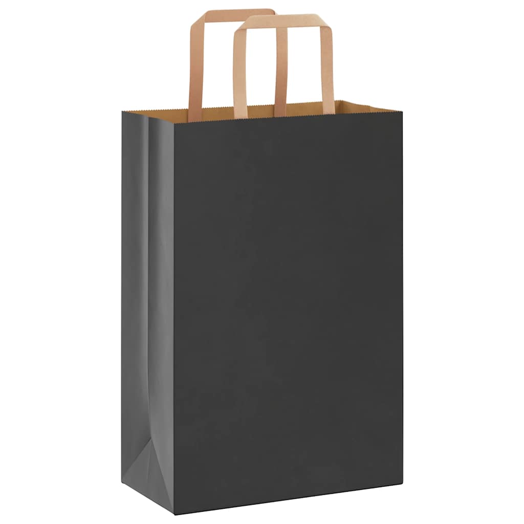 VidaXL sacs en papier 250 pcs avec poignées 21x11x31 cm noir