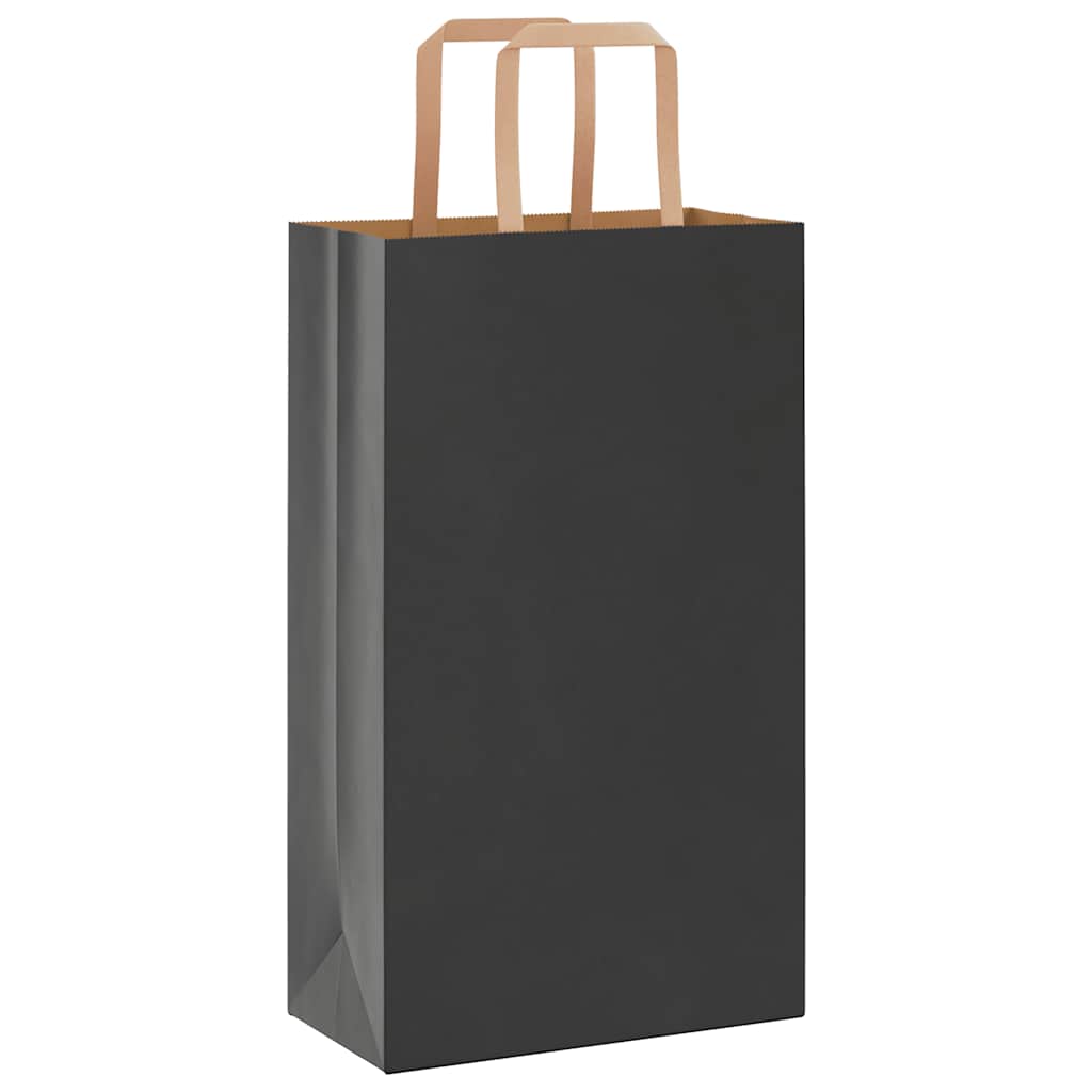 VidaXL sacs en papier 250 pcs avec poignées 21x11x36 cm noir