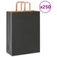 VidaXL sacs en papier 250 pcs avec poignées 26x12x35 cm noir