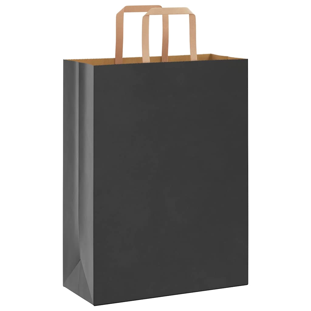 VidaXL sacs en papier 250 pcs avec poignées 26x12x35 cm noir