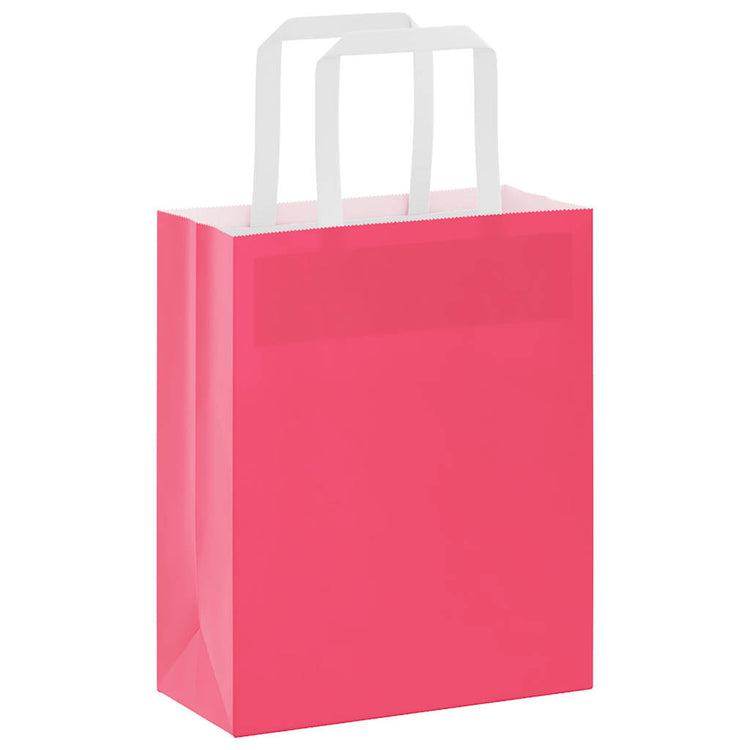 VidaXL sacs en papier 50 pcs avec poignées 18x8x22 cm rose
