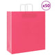 VidaXL sacs en papier 50 pcs avec poignées 45x17x48 cm rose