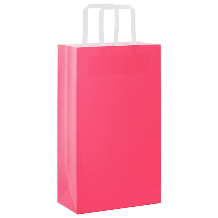 VidaXL sacs en papier 250 pcs avec poignées 21x11x36 cm rose