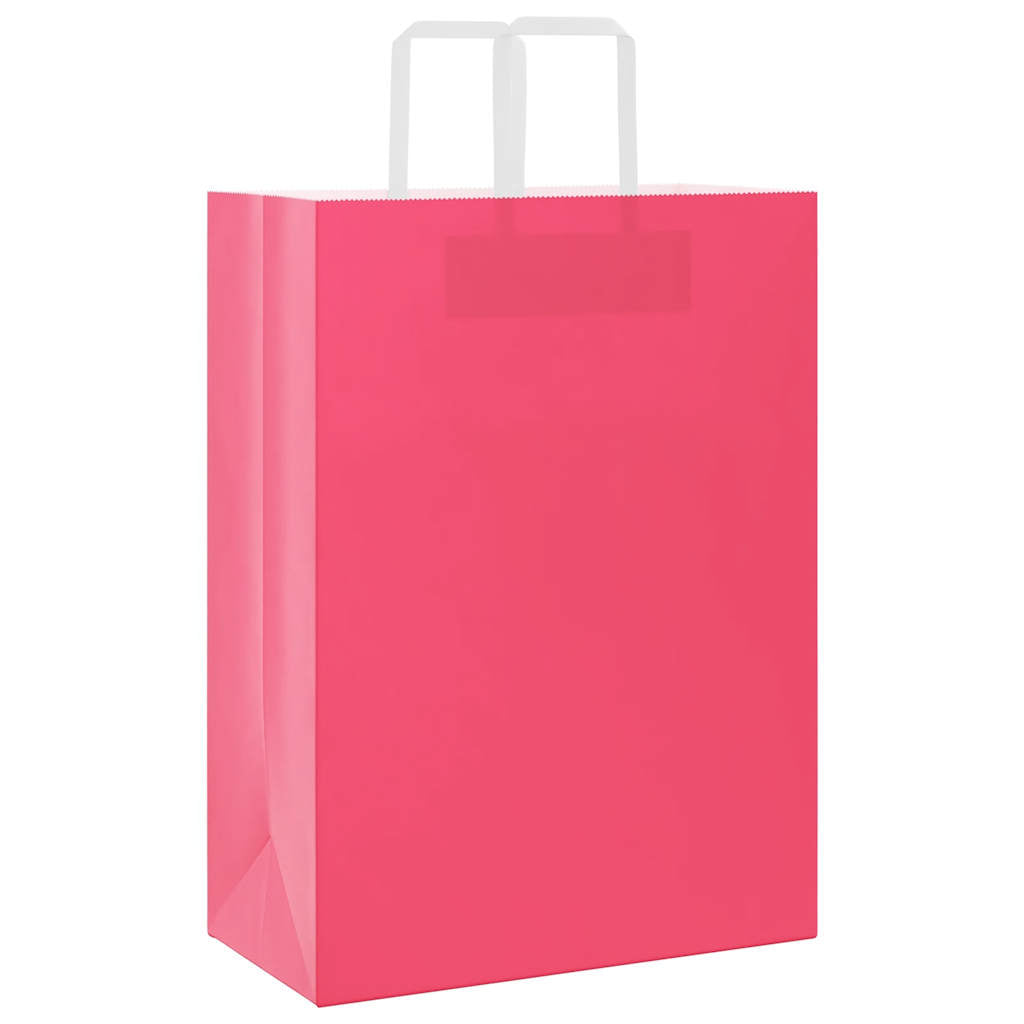 VidaXL sacs en papier 250 pcs avec poignées 32x17x44 cm rose