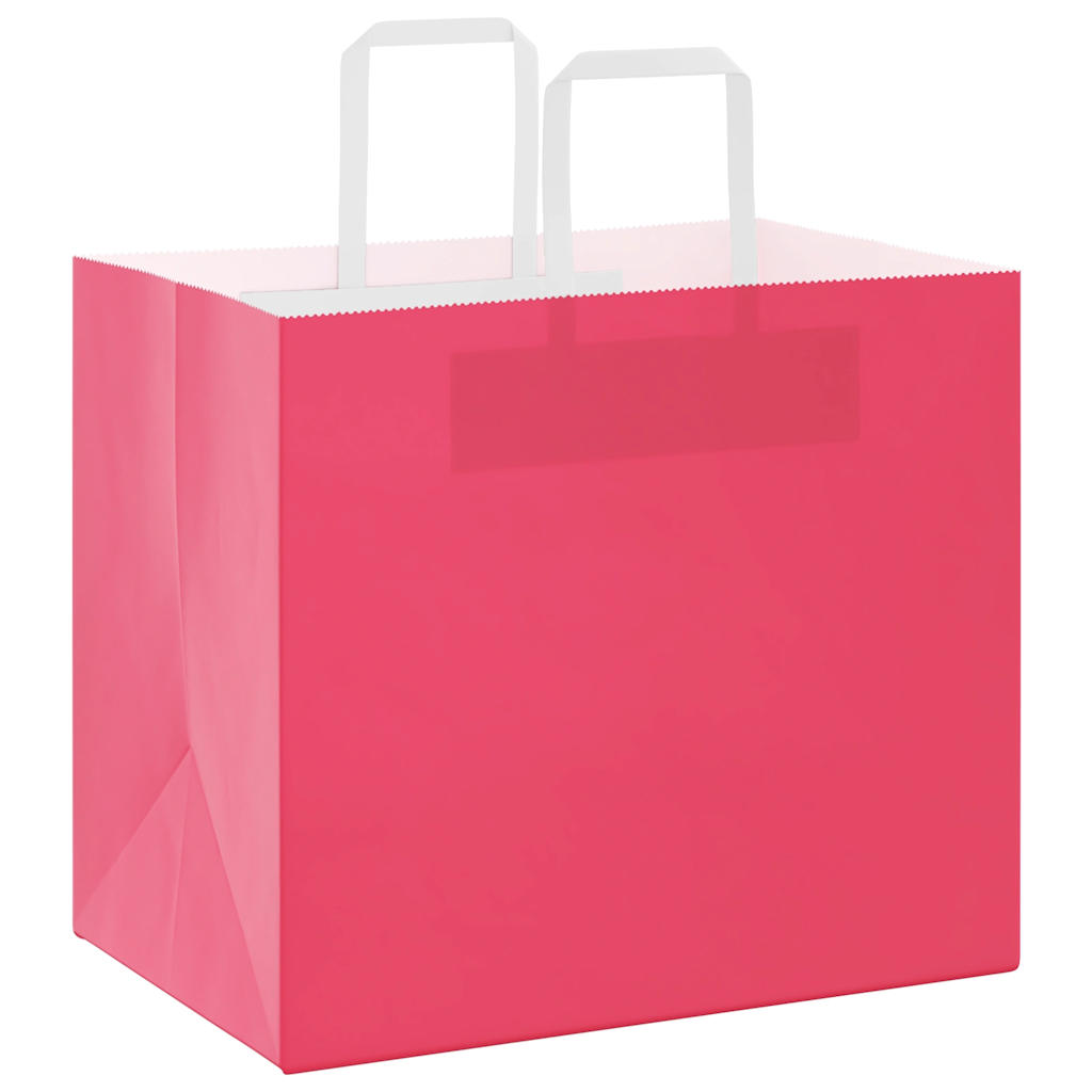 VidaXL sacs en papier 250 pcs avec poignées 32x22x28 cm rose