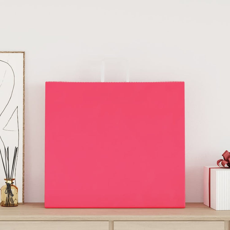 VidaXL sacs en papier 250 pcs avec poignées 54x15x49 cm rose