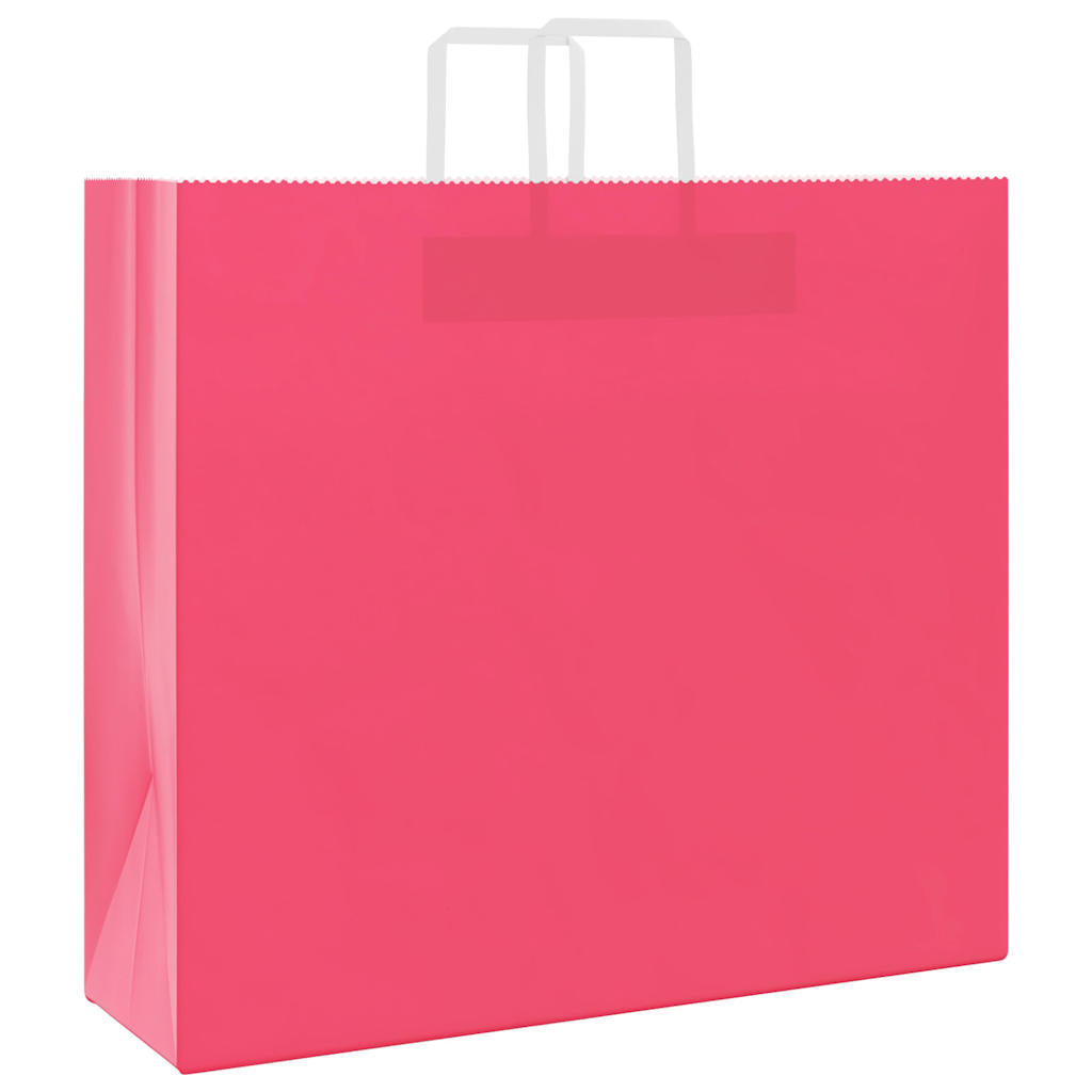 VidaXL sacs en papier 250 pcs avec poignées 54x15x49 cm rose