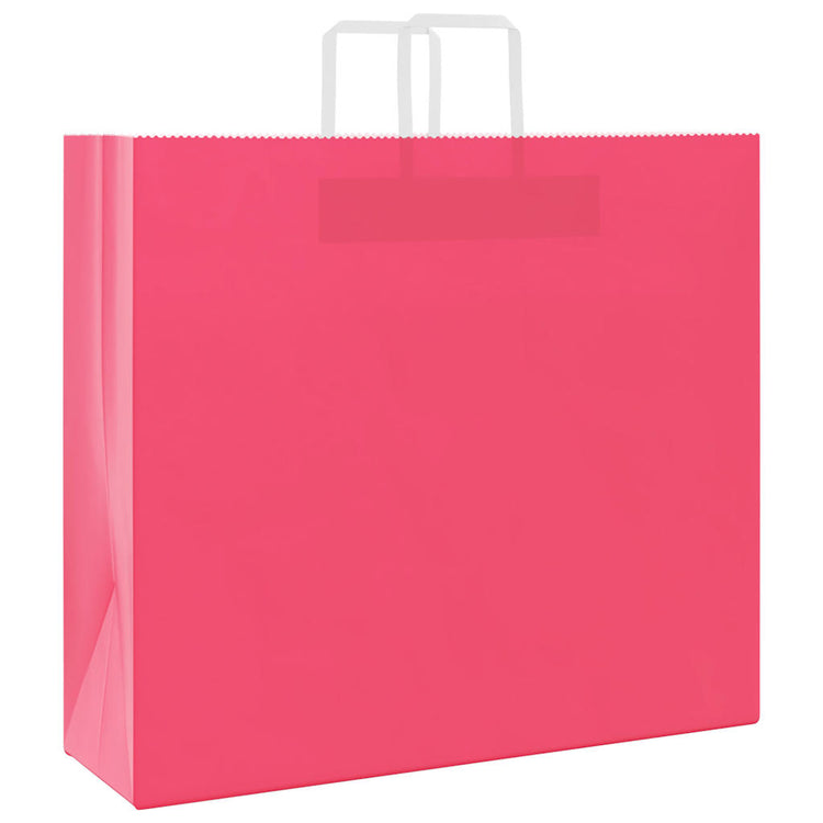 VidaXL sacs en papier 250 pcs avec poignées 54x15x49 cm rose