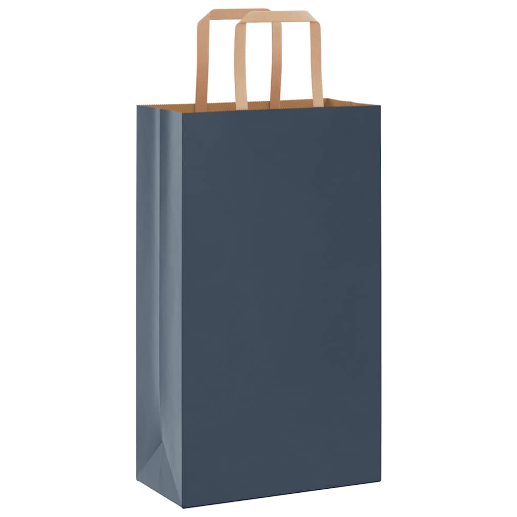 VidaXL sacs en papier 50 pcs avec poignées 21x11x36 cm bleu