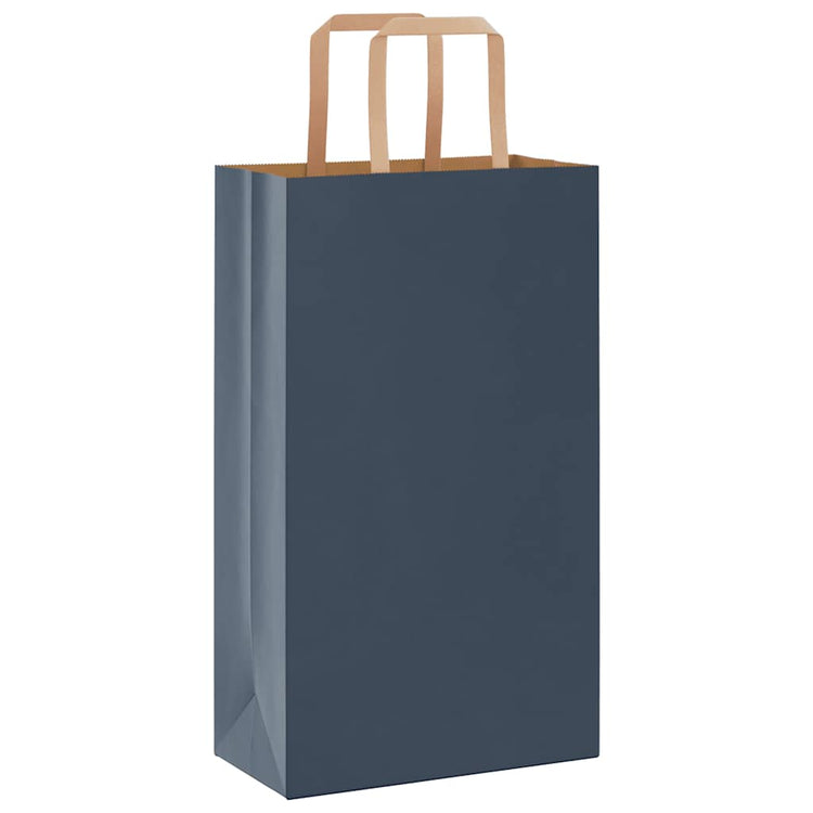 VidaXL sacs en papier 50 pcs avec poignées 21x11x36 cm bleu