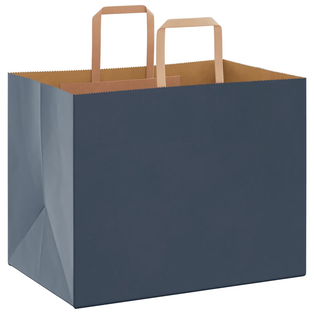 VidaXL sacs en papier 250 pcs avec poignées 32x22x24 cm bleu