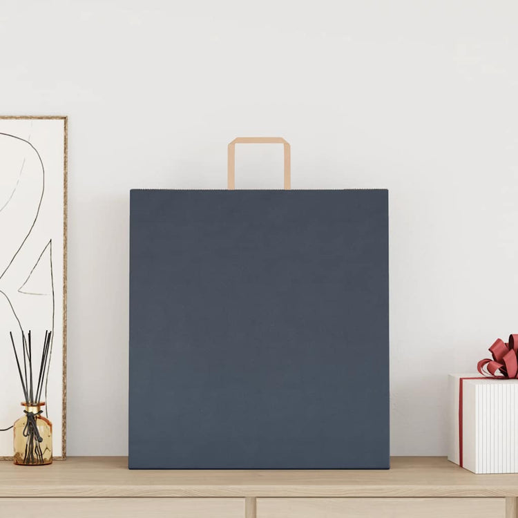 VidaXL sacs en papier 250 pcs avec poignées 45x17x48 cm bleu