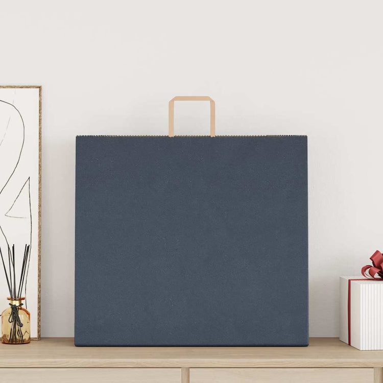 VidaXL sacs en papier 250 pcs avec poignées 54x15x49 cm bleu