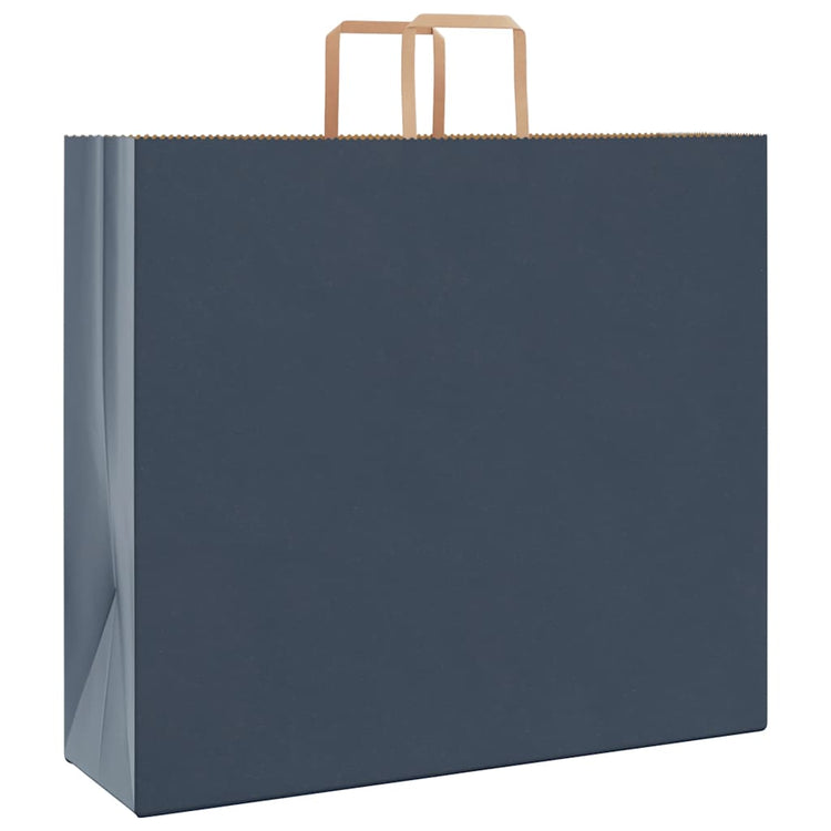 VidaXL sacs en papier 250 pcs avec poignées 54x15x49 cm bleu