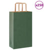 Vidaxxl sacs en papier 250 pcs avec poignées 21x11x36 cm vert