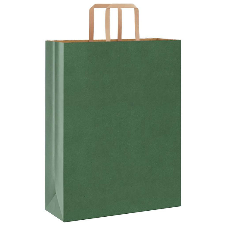 VidaXL sacs en papier 250 pcs avec poignées 32x12x42 cm vert