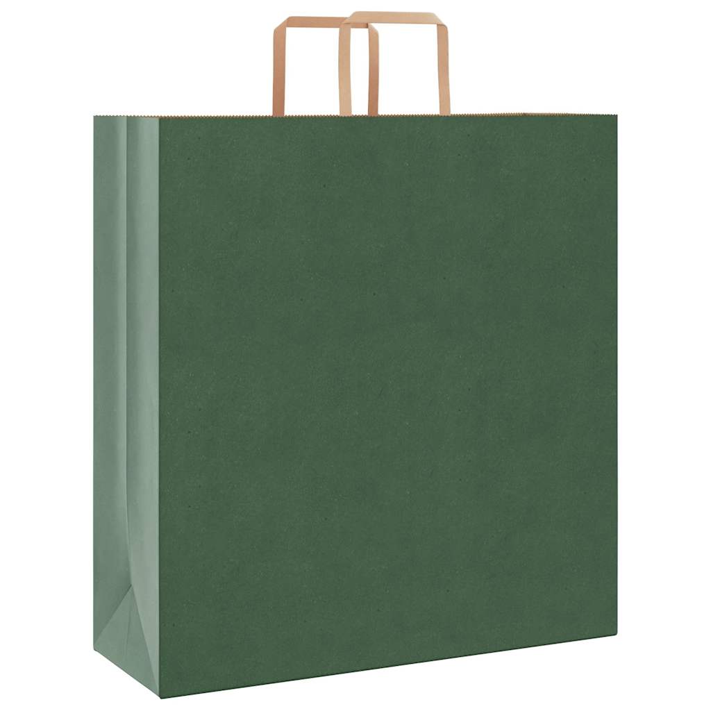VidaXL sacs en papier 250 pcs avec poignées 45x17x48 cm vert