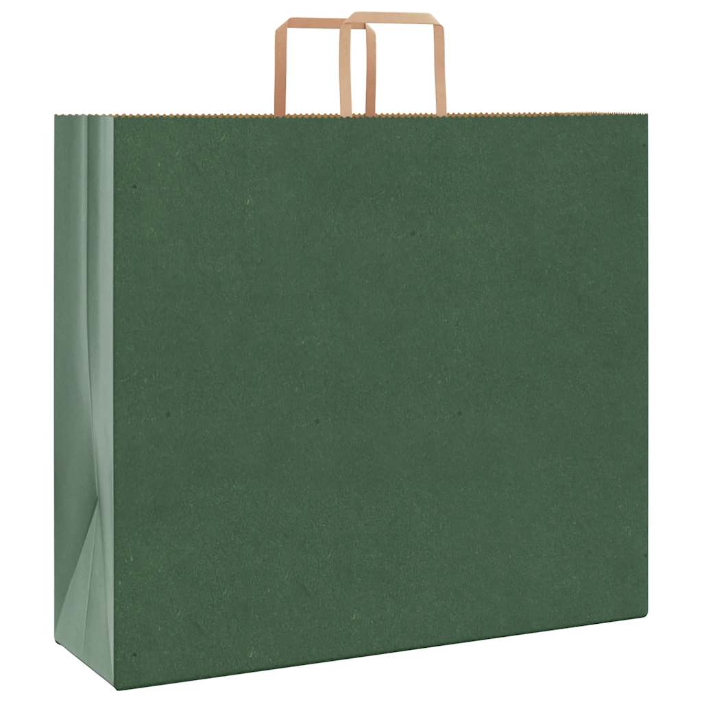 VidaXL sacs en papier 250 pcs avec poignées 54x15x49 cm vert