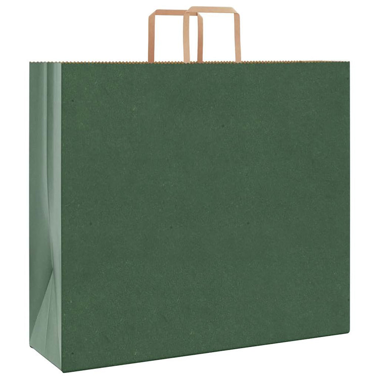 VidaXL sacs en papier 250 pcs avec poignées 54x15x49 cm vert
