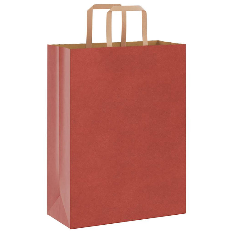 VidaXL sacs en papier 250 pcs avec poignées 26x12x35 cm rouge
