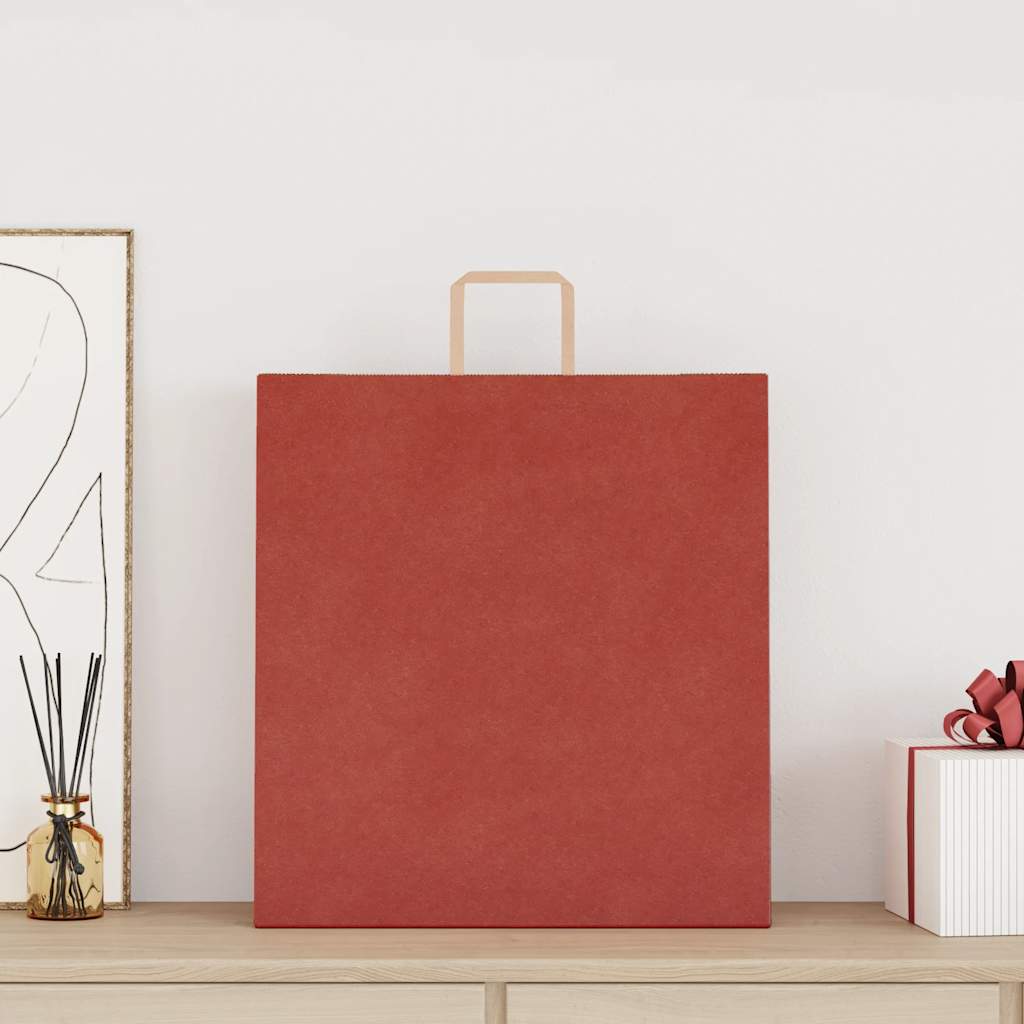 VidaXL sacs en papier 250 pcs avec poignées 45x17x48 cm rouge