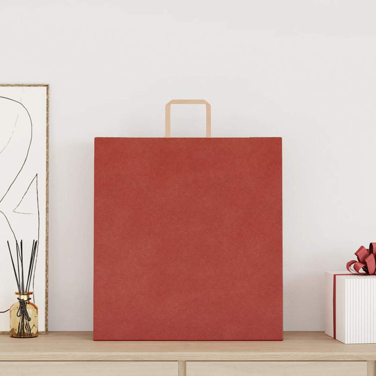 VidaXL sacs en papier 250 pcs avec poignées 45x17x48 cm rouge