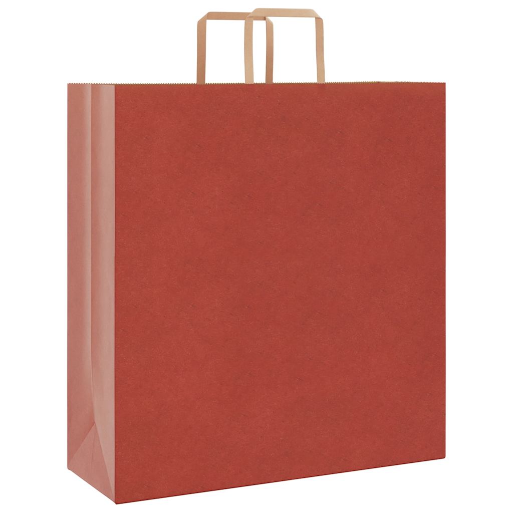 VidaXL sacs en papier 250 pcs avec poignées 45x17x48 cm rouge