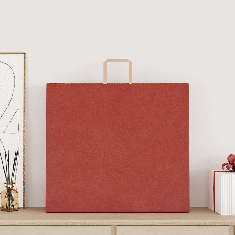 VidaXL sacs en papier 250 pcs avec poignées 54x15x49 cm rouge